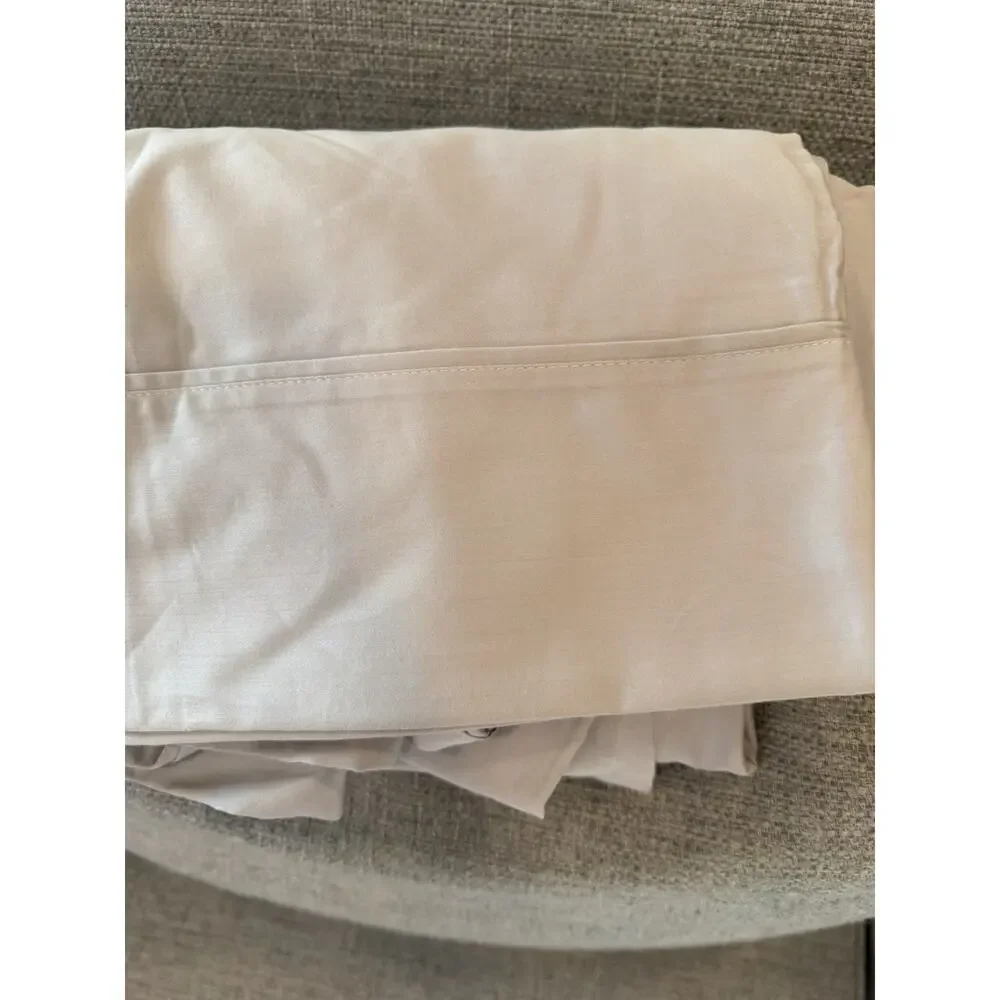 Donna Karan Luxe Egyptian Giza Cotton King Flat Sheets Platinum NEW